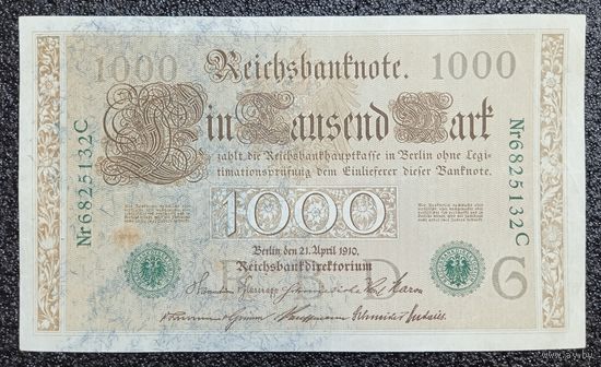 1000 марок Германия 1910 г. (зелёная печать)