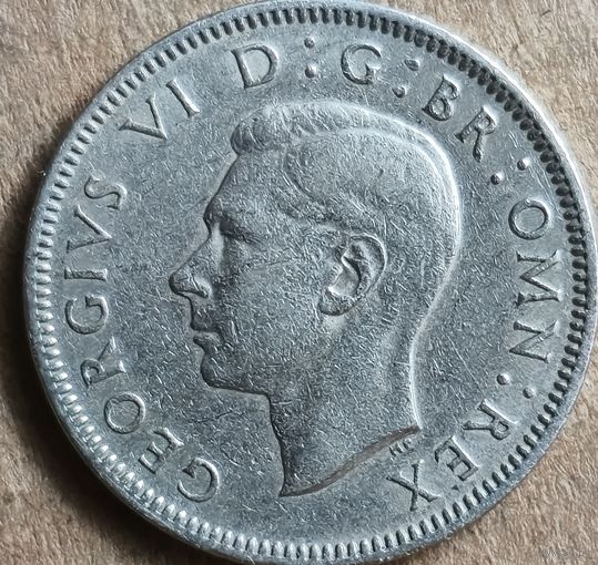 Великобритания 1 шиллинг, 1950 г., Шотландский шиллинг - лев, сидящий на короне, KM# 877