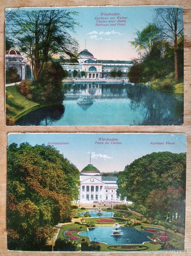Импортная открытка. Виды г. Висбаден (Wiesbaden). Чистая. 2 шт. Цена за 1.