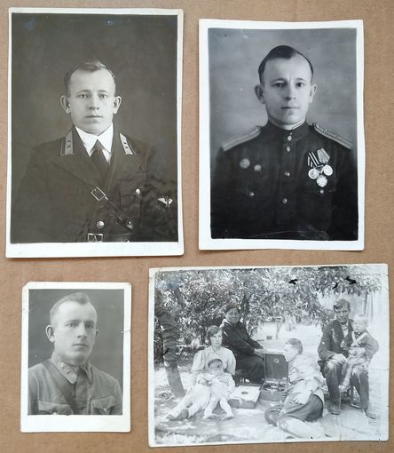 4 фото, связанные с одним военным. от 5х7.5 см до 9х12 см.