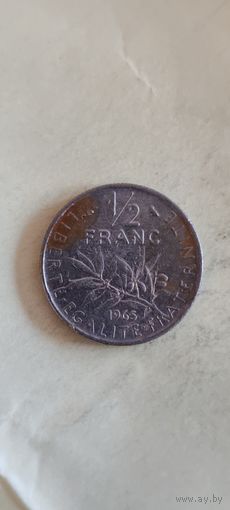 Франция 1/2 франк 1965
