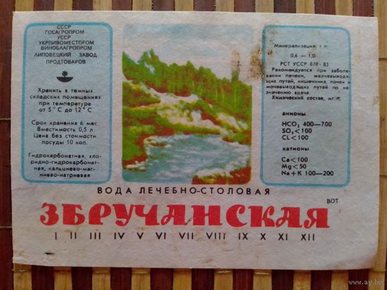 Этикетка от минералки.УССР.Липовецк