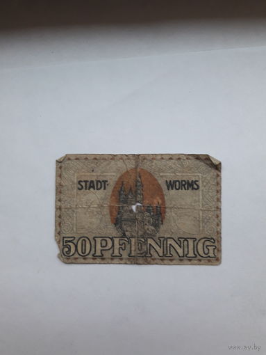 Нотгельд Германия 50 пф. 1919 Вормс