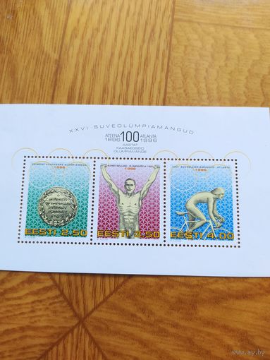 Эстония блок 1996 г. Спорт.