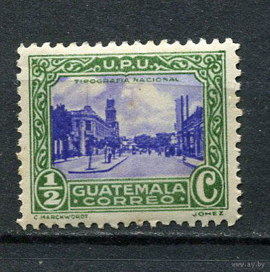 Гватемала - 1935/1936 - Национальная типография 1/2С - (пятна на клее) - [Mi.287] - 1 марка. MNH.  (Лот 21Gv)-T4P16