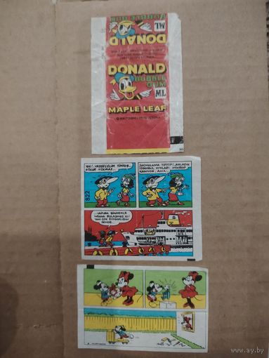 Обёртка и вкладыши от жвачки, разные