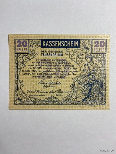 20 геллеров (нотгельды) 1921 г. Австрия.-0812