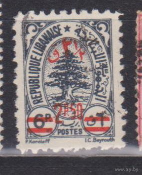 Флора деревья Ливан 1950 год лот 7 с НАДПЕЧАТКОЙ