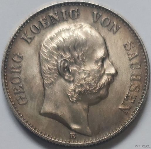 2 марки 1904 Саксония. Курсовая монета. Редкость.