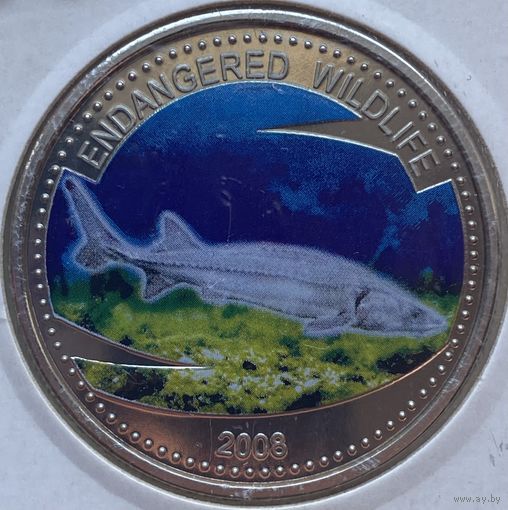 Палау 1 доллар 2008 г. Вымирающие виды. Осетр