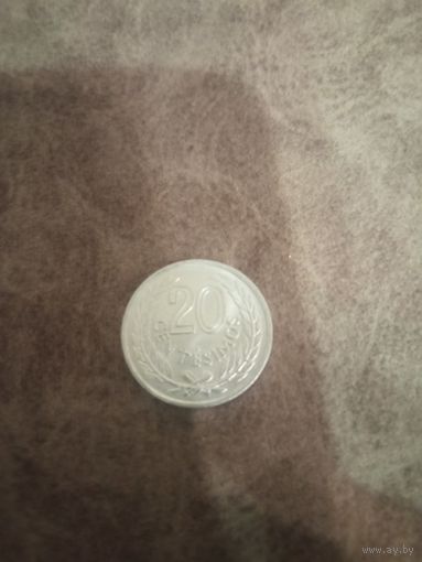 20 сантимов Уругвай