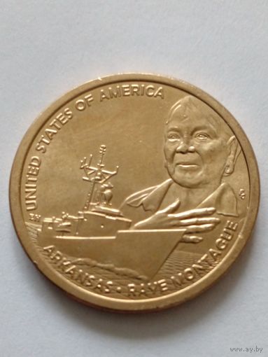 США 1 доллар 2025 Американские инновации Арканзас Рэй Монтегю D UNC.