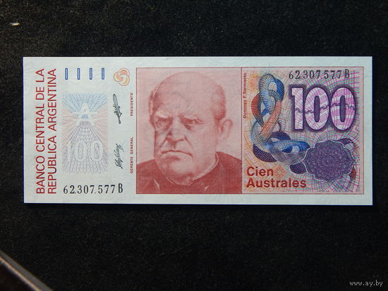 Аргентина 100 аустралей 1985г.UNC