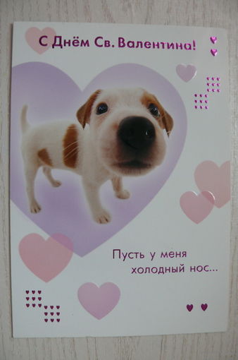 С Днём Св. Валентина! двойная, подписана (РФ, Открытое письмо).
