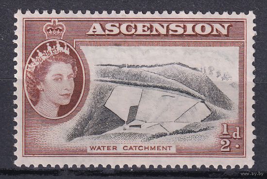 170.BrK. Великобритания. Колонии. Асенсьон. Елизавета II. Местные мотивы. 1956 г. 1/2d. Mi.#62.