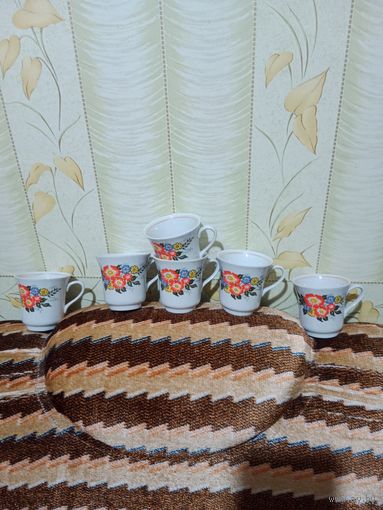 Чашки кофейные Полонное СССР фарфор 6 шт. Одним лотом