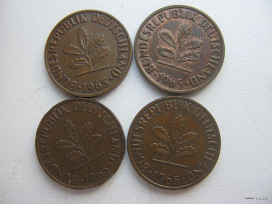 ФРГ 2 пфеннига 1965 G . J . F . D .