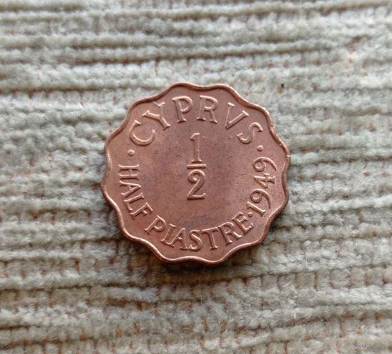 Werty71 Кипр 1/2 пиастра 1949 Георг 6 Блеск