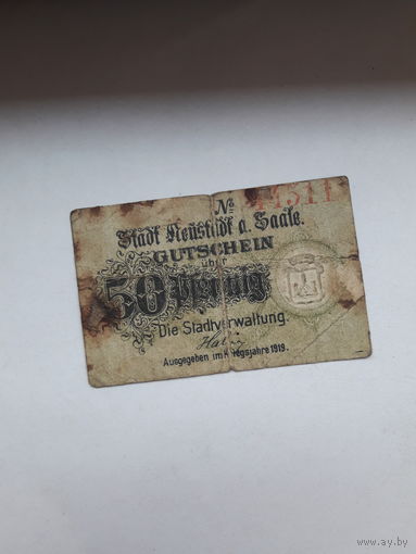 Нотгельд Германия 1919 Бад-Нейштадт-ан-дер-зале