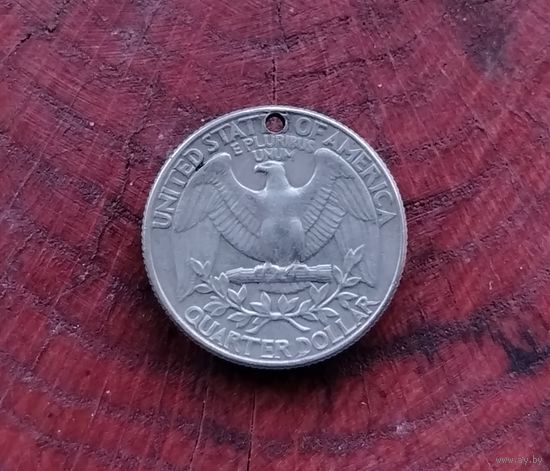 Медальон - Монета 1/4 доллара (25 центов) 1980 г. США
