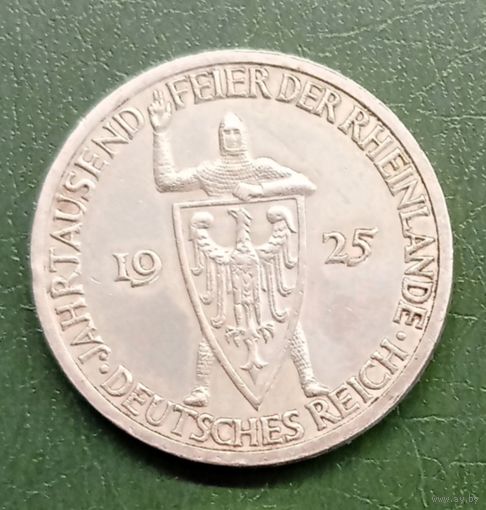 Веймарская республика, 3 марки 1925А. 1000 лет Ренской области