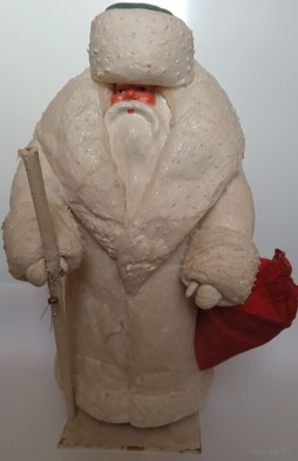 ДЕД МОРОЗ ПАПЬЕ МАШЕ БУМАГА ВАТА УССР ВЫСОТА - 50 СМ