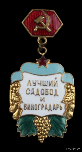Знак СССР Лучший садовод и виноградарь Краснодарский край
