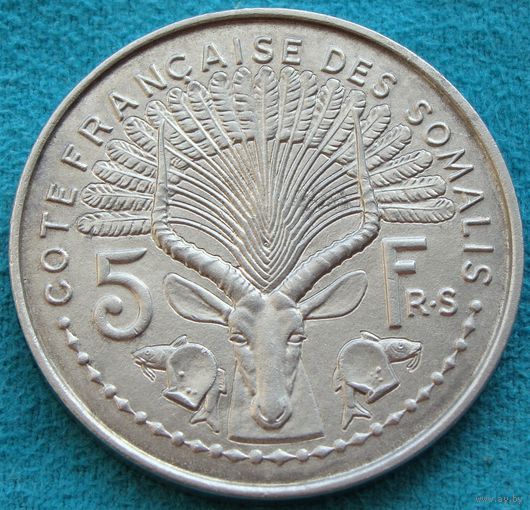 Французское Сомали. 5 франков 1948 год  KM#6   Тираж: 500.000 шт