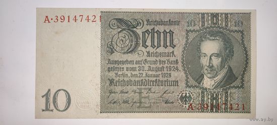 Германия 10 марок 1929