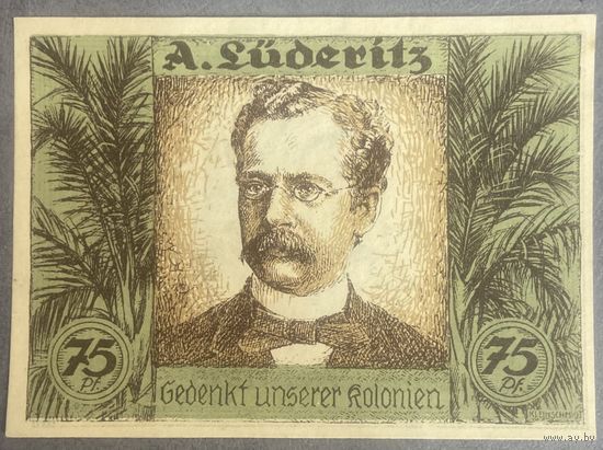 Нодгельд 75 пфеннигов 1921 год. Гамбург, Берлин, Бремен. Веймарская республика