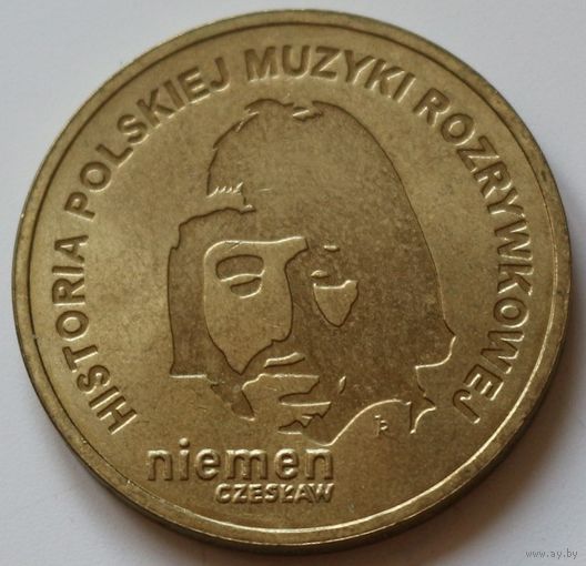 Польша 2 злотых 2009 год "История польской музыки - Чеслав Немен"