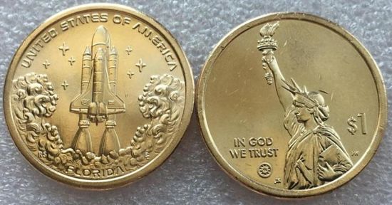 США, 1 доллар 2025 г. Серия Инновации. "Мыс Канаверал" (Флорида).