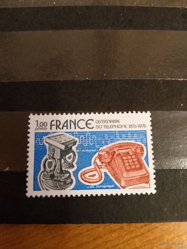 1976 Франция 100 лет телефону чистая клей MNH** выпускалась одиночкой (2-8)