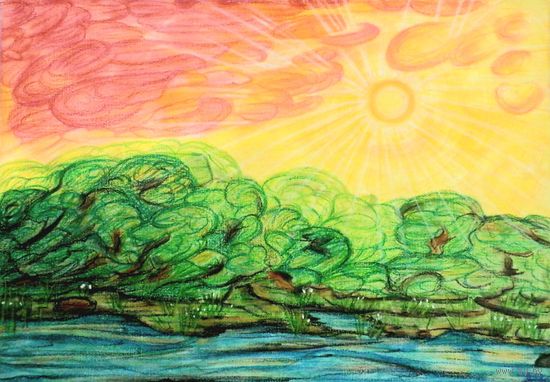 Мечты, смешанная техника, бумага 2012, Котов Олег