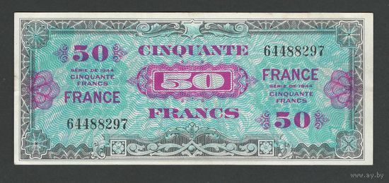 Франция 50 франков 1944 года. Тип Р-122a. Состояние XF+