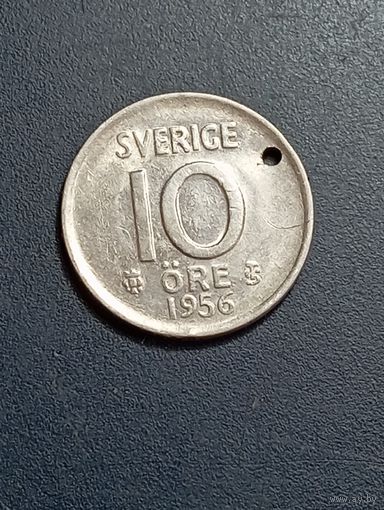 Швеция 10 эре 1956 года .