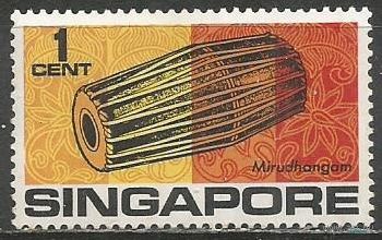 Сингапур. Индийский барабан. 1969г. Mi#107.