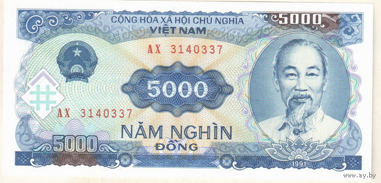 Вьетнам 5000 донг 1991