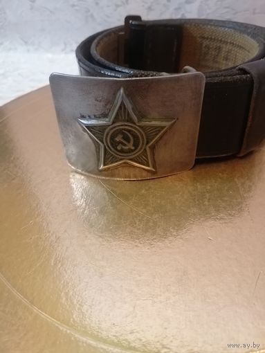 Бляха солдатская военная на ремне клеймо на месте
