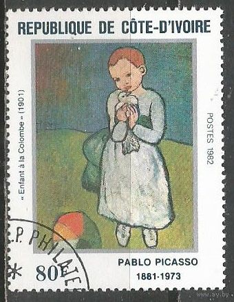 Кот д'Ивуар. Живопись П.Пикассо. 1982г. Mi#741.