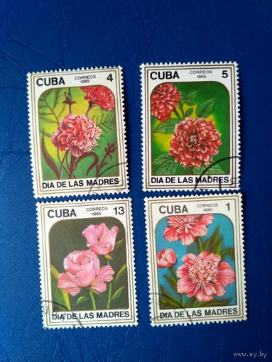 Куба. 4 марки из серии. Цветы. День матери. 1985 (4)