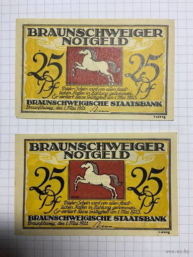 Нотгельд 25-25 пфеннигов 1921 год. -2712