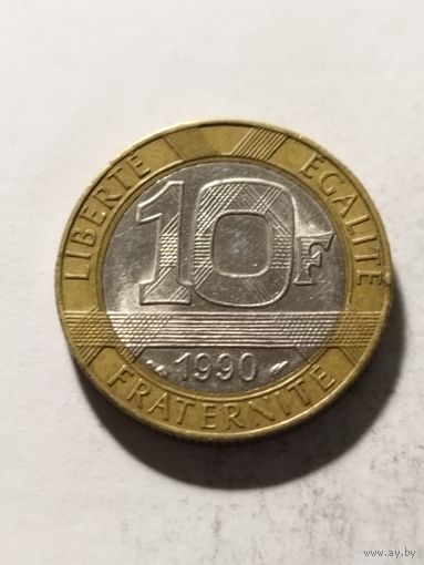 Франция 10 франков 1990