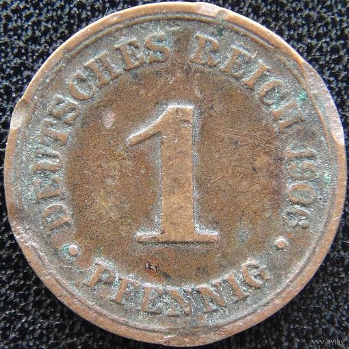 YS: Германия, Рейх, 1 пфенниг 1906D, KM# 10 (1)