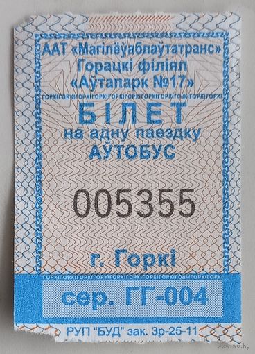 Билет города Горки 1й