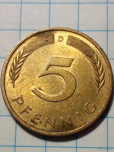 5 пфеннигов Германия 1976 D