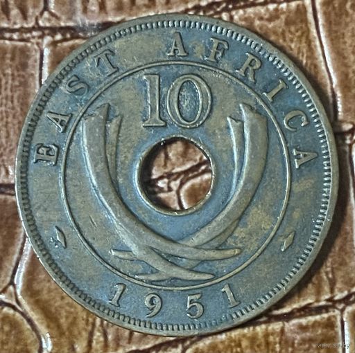 Монета 10 центов 1951 год. Британская Восточная Африка.