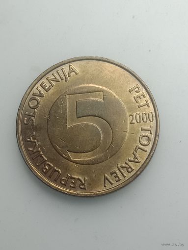 Словения 5 толаров 2000 года .