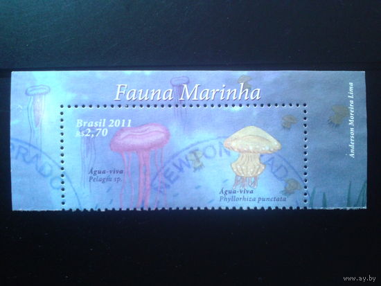 Бразилия 2011 Морская фауна,  Михель-2,7 евро гаш