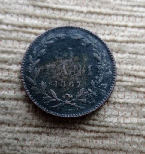 Werty71 Румыния 5 бани 1867